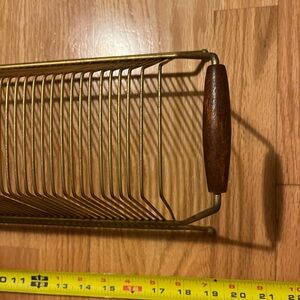 Vintage Gold Metal Vinyl Record Holder